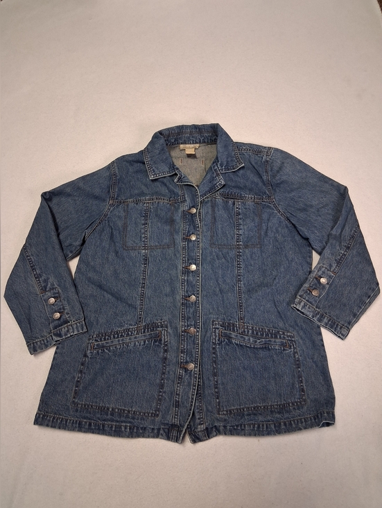Cotton Ginny Jackets & Blazers - Women's Blue Denim Button-Front Jacket with Patch Pockets